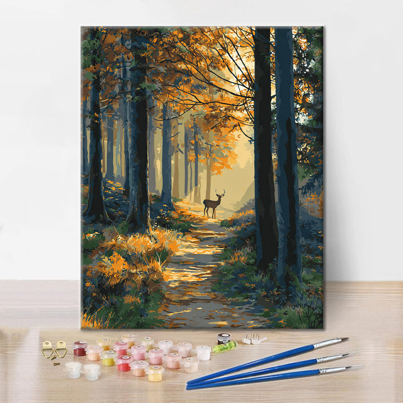 Camino forestal otoñal - Pintar por números