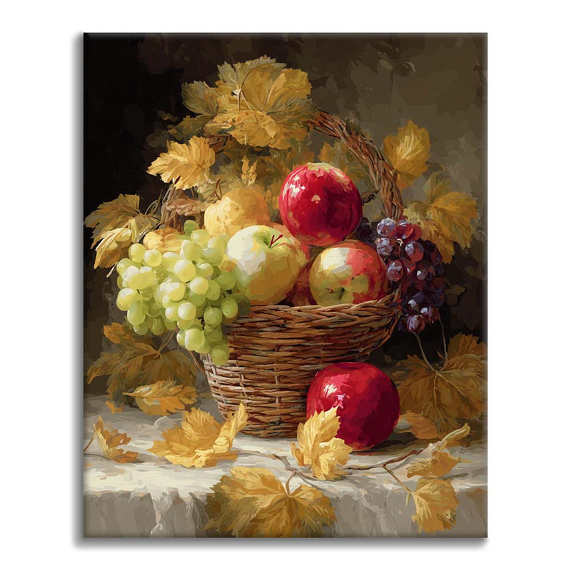 Cesta de frutas de otoño - Pintar por números