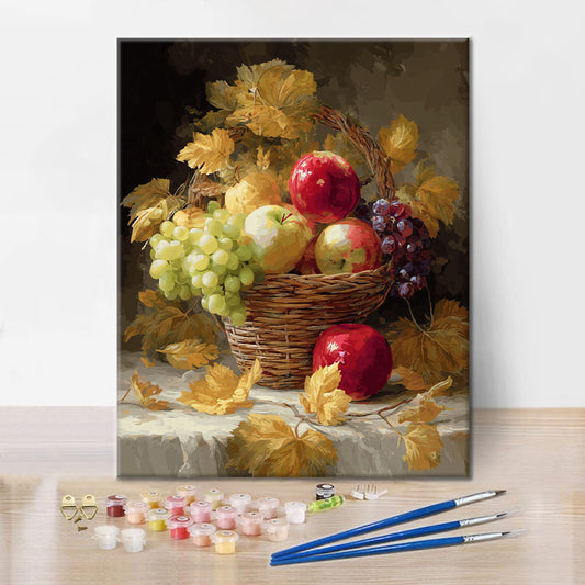 Cesta de frutas de otoño - Pintar por números