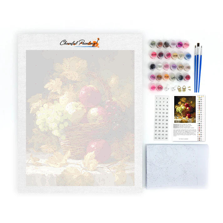Cesta de frutas de otoño - Pintar por números