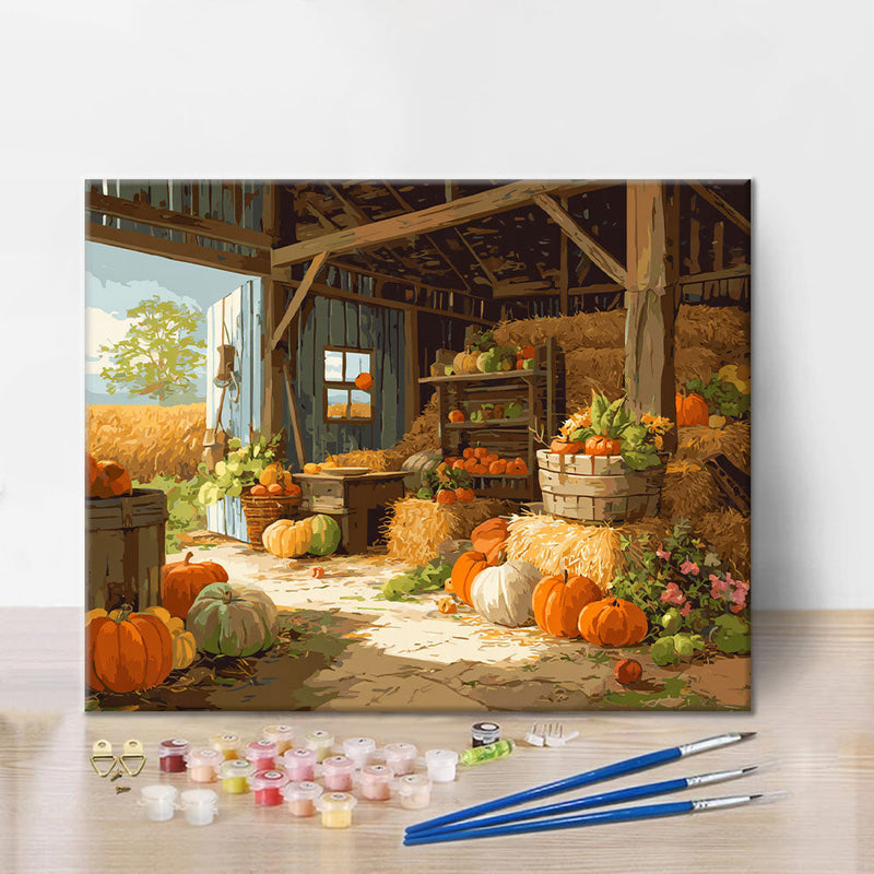 Granero de la cosecha de otoño - Pintar por números