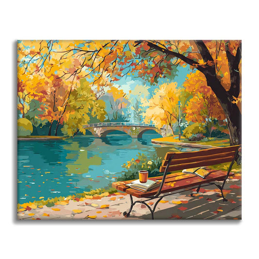 Retiro en el parque de otoño - Pintar por números