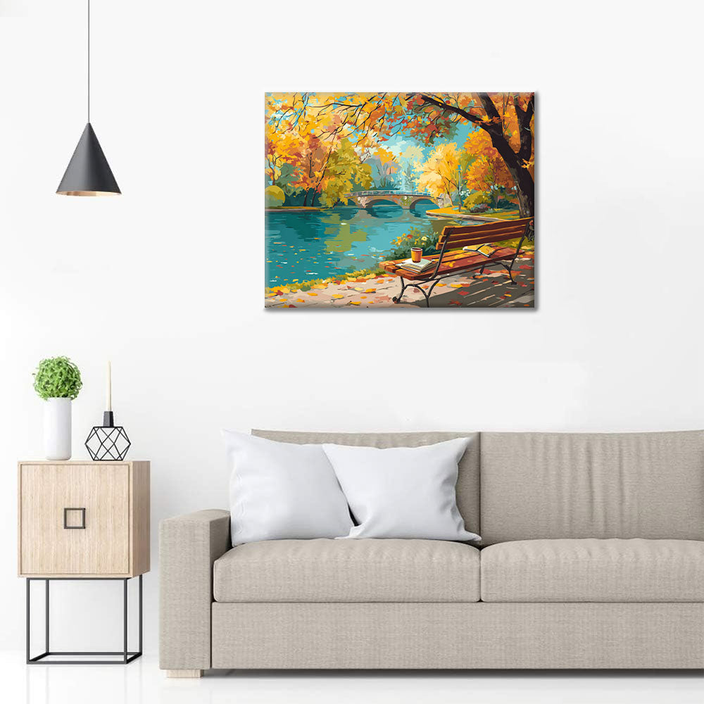 Retiro en el parque de otoño - Pintar por números