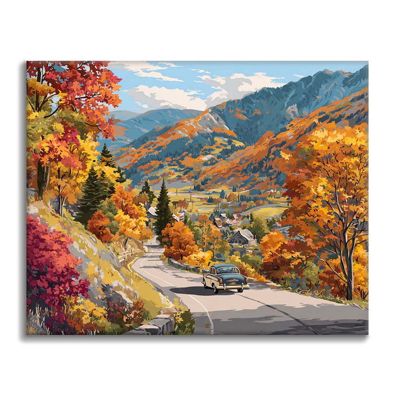 Viaje por carretera en otoño - Pinta por números