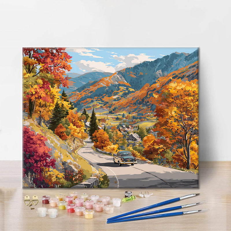 Viaje por carretera en otoño - Pinta por números