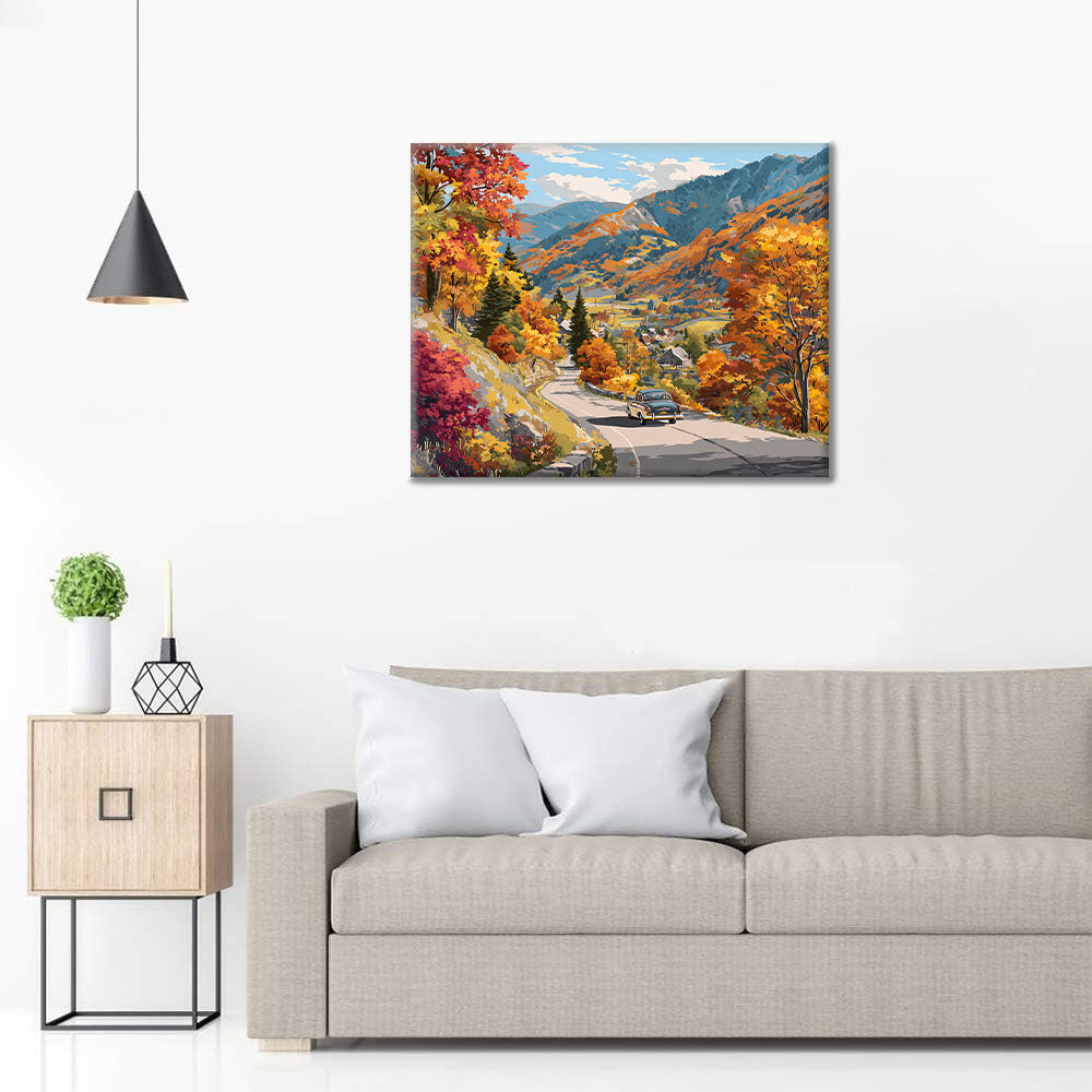 Viaje por carretera en otoño - Pinta por números