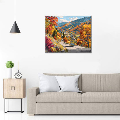 Viaje por carretera en otoño - Pinta por números