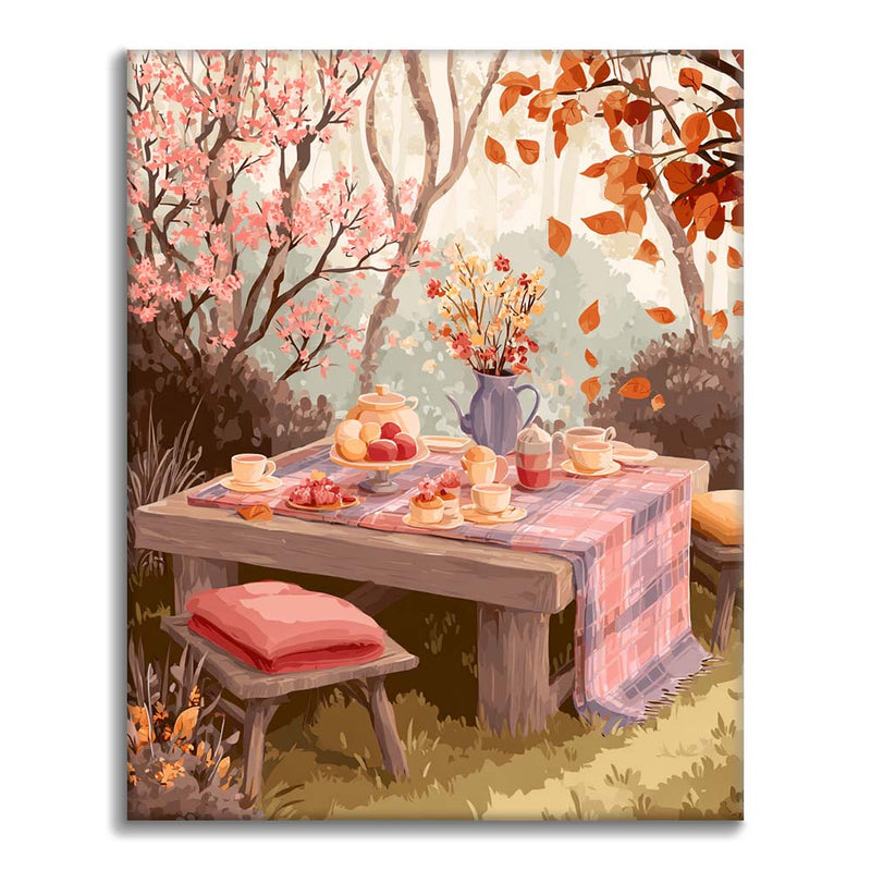 Fiesta del té de otoño - Pintar por números