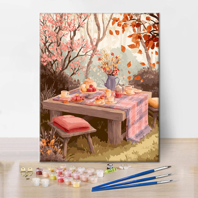 Fiesta del té de otoño - Pintar por números