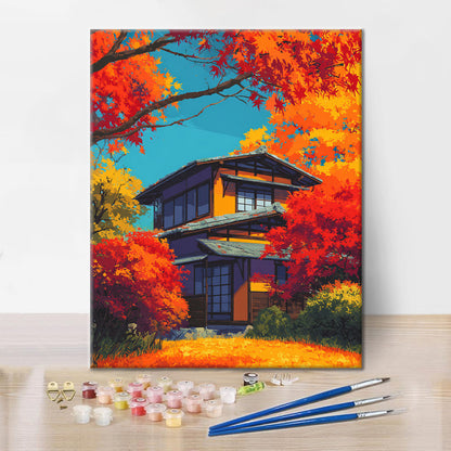 El abrazo del otoño - Pintar por números