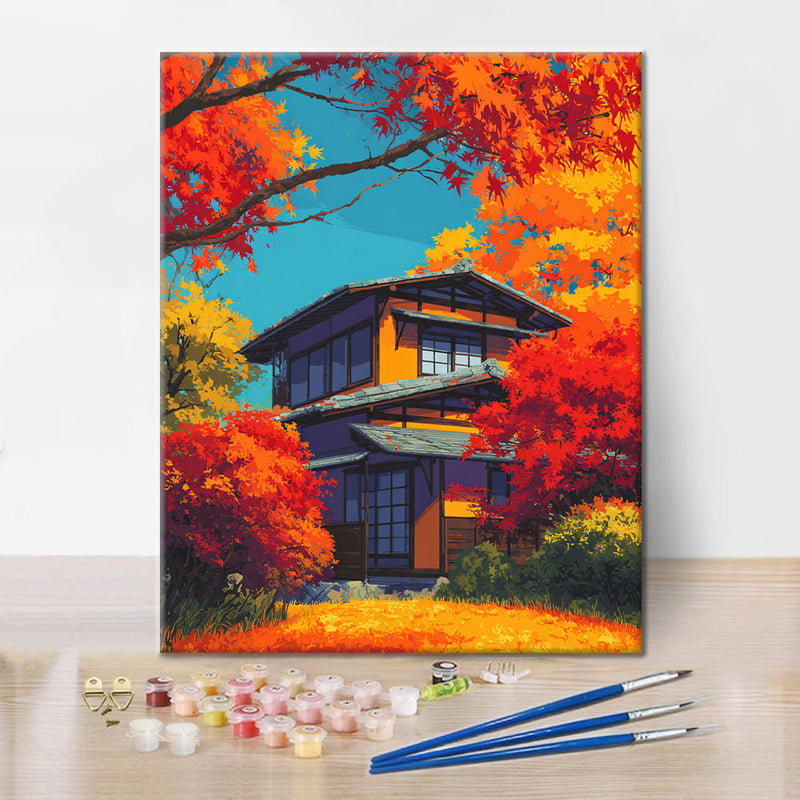 El abrazo del otoño - Pintar por números