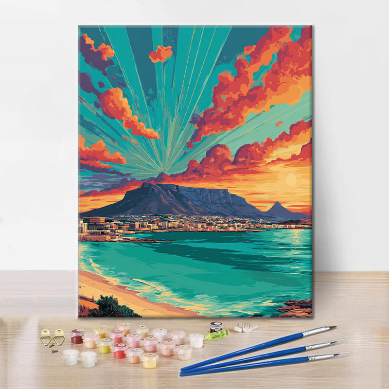 Atardecer en Ciudad del Cabo - Pintar por números
