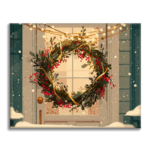 Corona navideña - Pintar por números