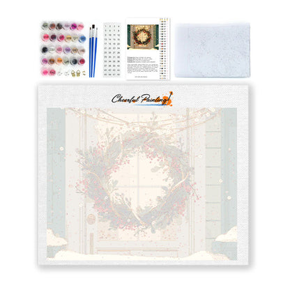 Corona navideña - Pintar por números