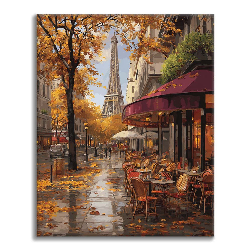 Hojas caídas en París - Pintar por números