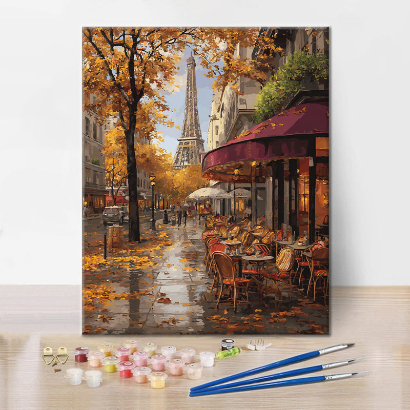 Hojas caídas en París - Pintar por números