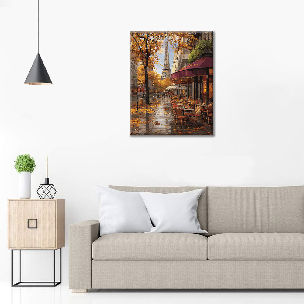 Hojas caídas en París - Pintar por números