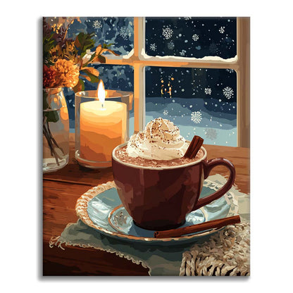 Chocolate caliente navideño - Pintar por números