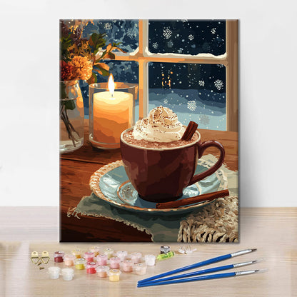 Chocolate caliente navideño - Pintar por números