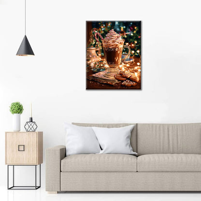 Chocolate caliente en invierno - Pintar por números