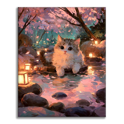 Gato de aguas termales - Pintar por números