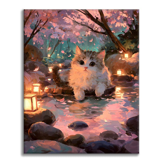 Gato de aguas termales - Pintar por números