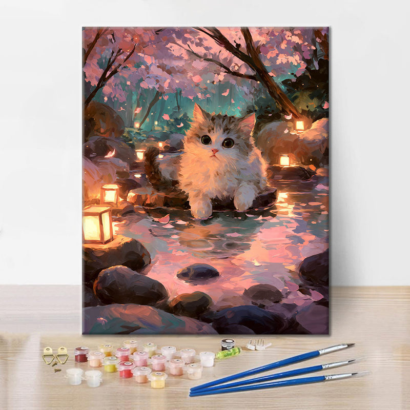 Gato de aguas termales - Pintar por números