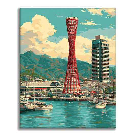 Torre del puerto de Kobe - Pintar por números
