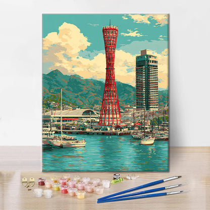 Torre del puerto de Kobe - Pintar por números