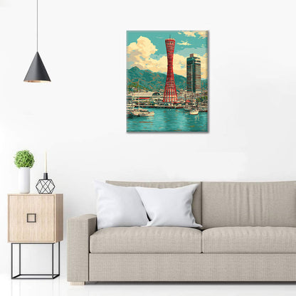Torre del puerto de Kobe - Pintar por números