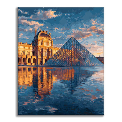 Reflejo de la Pirámide del Louvre - Pintar por números