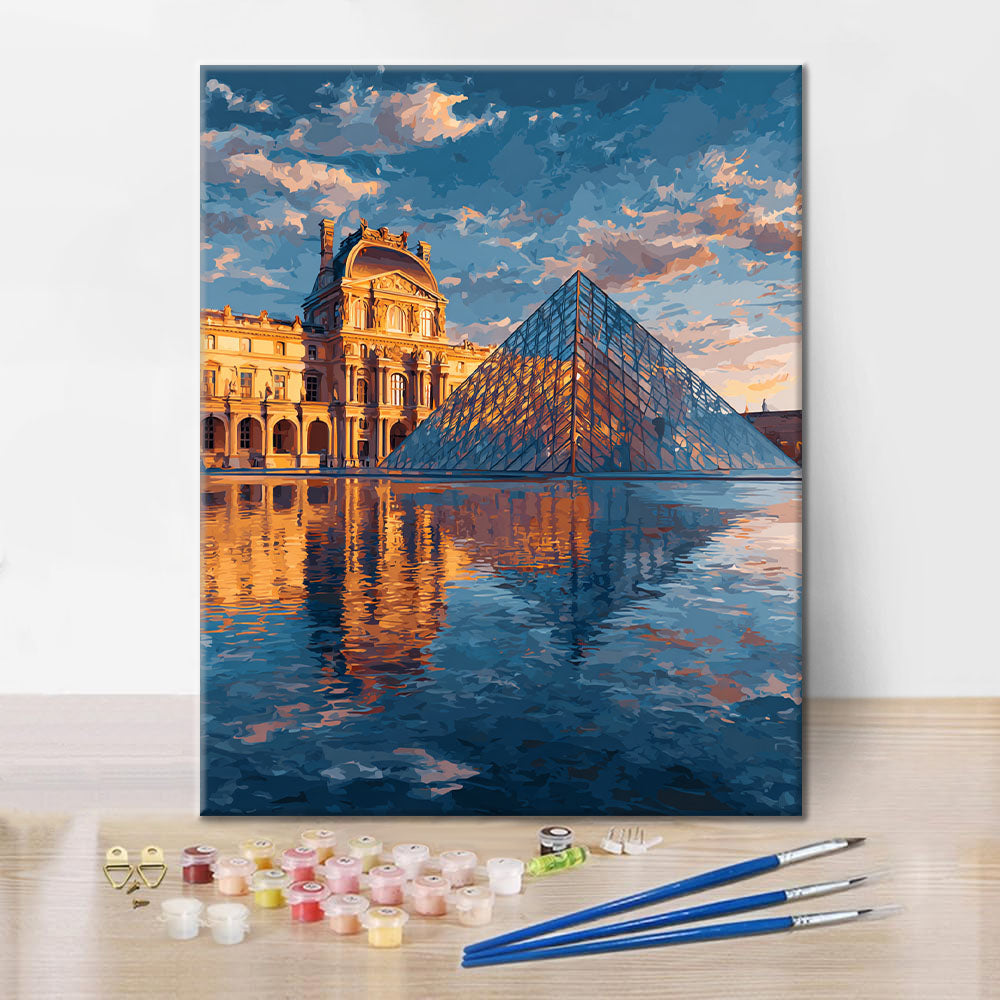 Reflejo de la Pirámide del Louvre - Pintar por números