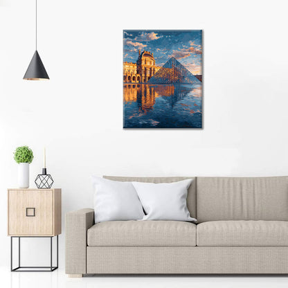 Reflejo de la Pirámide del Louvre - Pintar por números