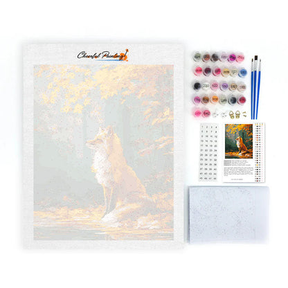 Hojas de arce y zorro - Pintar por números