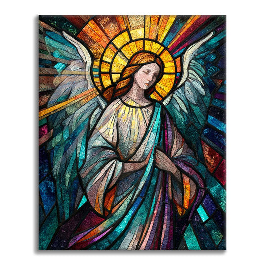 Ángel de mosaico - Pintar por números