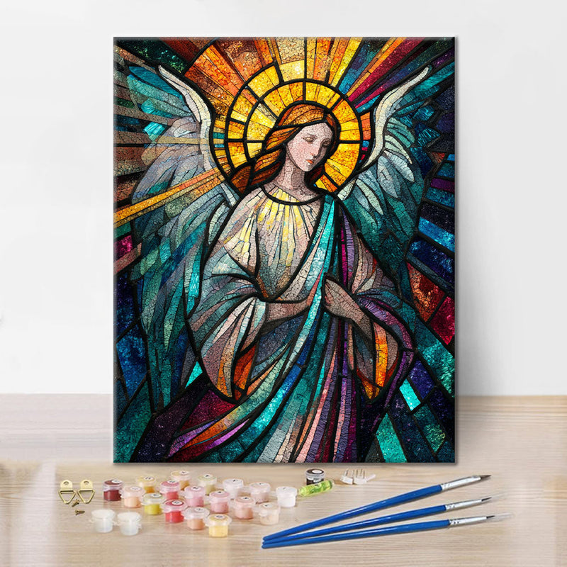Ángel de mosaico - Pintar por números