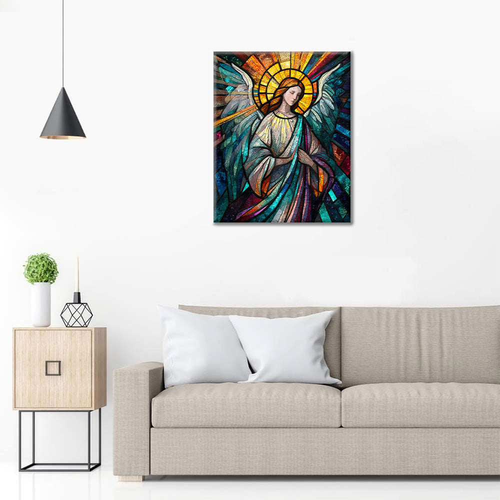 Ángel de mosaico - Pintar por números