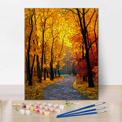Mosaic Autumn Avenue - Pintar por números