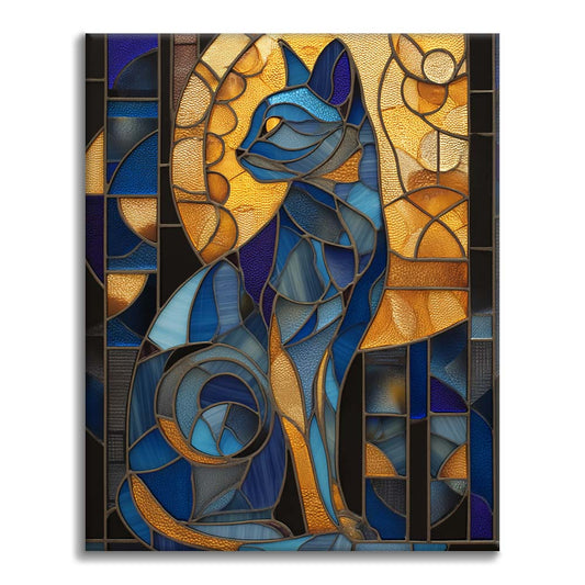 Gato egipcio en mosaico - Pintar por números