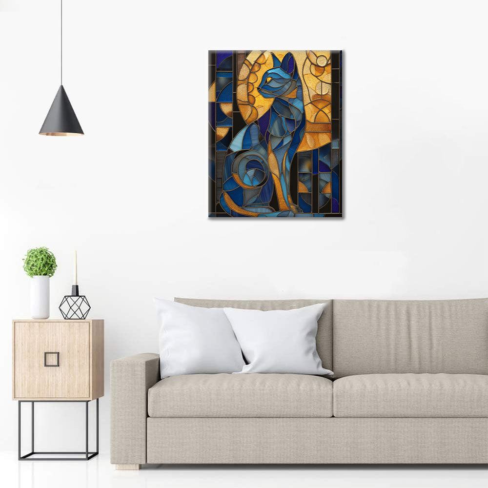 Gato egipcio en mosaico - Pintar por números