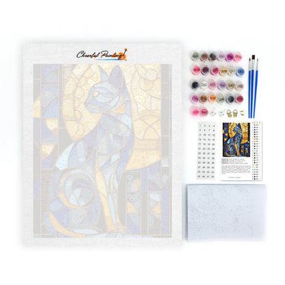 Gato egipcio en mosaico - Pintar por números