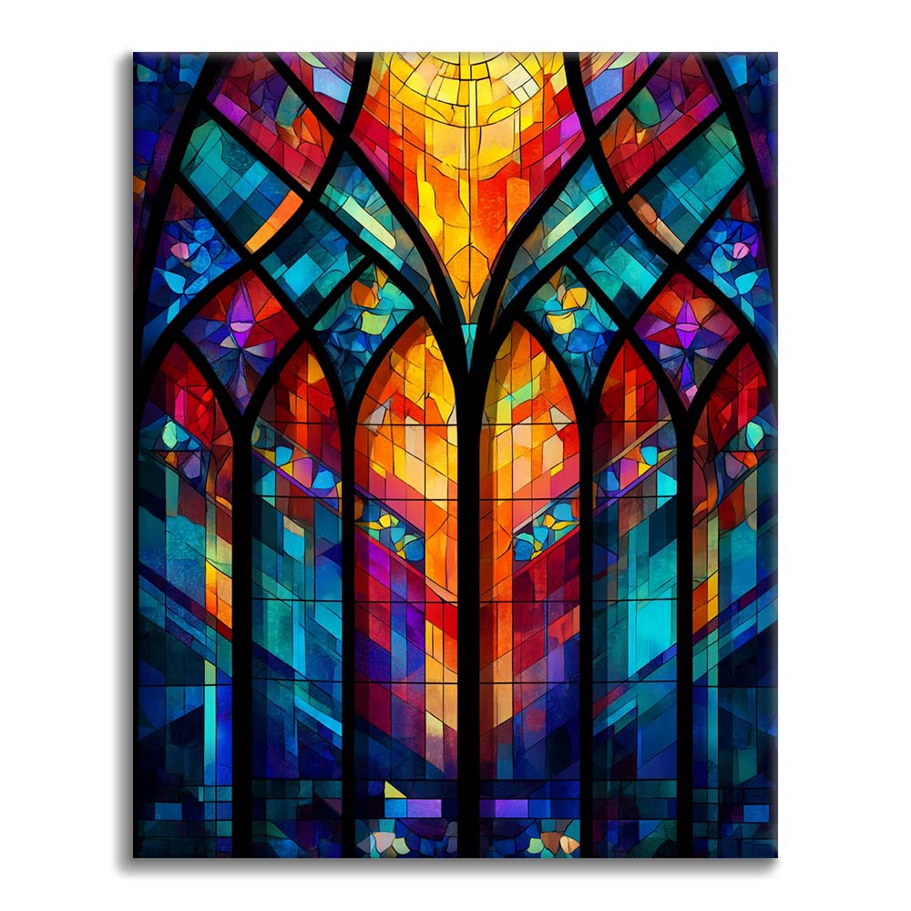 Celosía de ventana de mosaico - Pintar por números