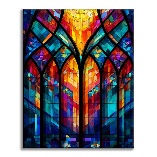 Celosía de ventana de mosaico - Pintar por números