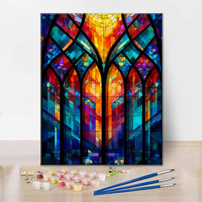 Celosía de ventana de mosaico - Pintar por números