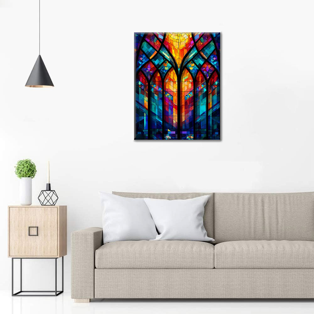 Celosía de ventana de mosaico - Pintar por números