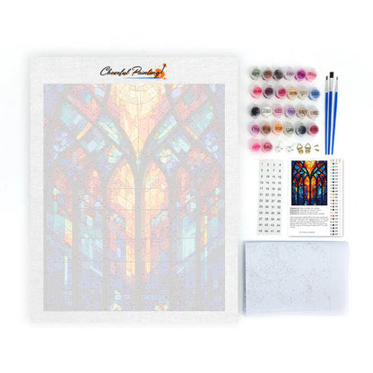 Celosía de ventana de mosaico - Pintar por números