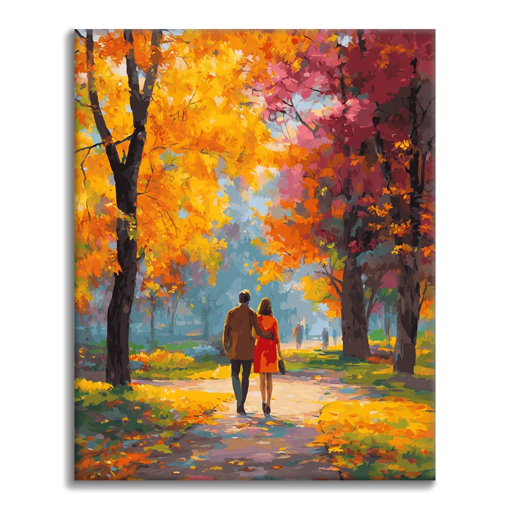 Día romántico de otoño - Pintar por números
