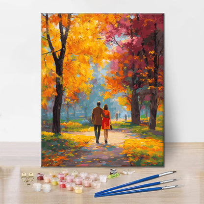 Día romántico de otoño - Pintar por números