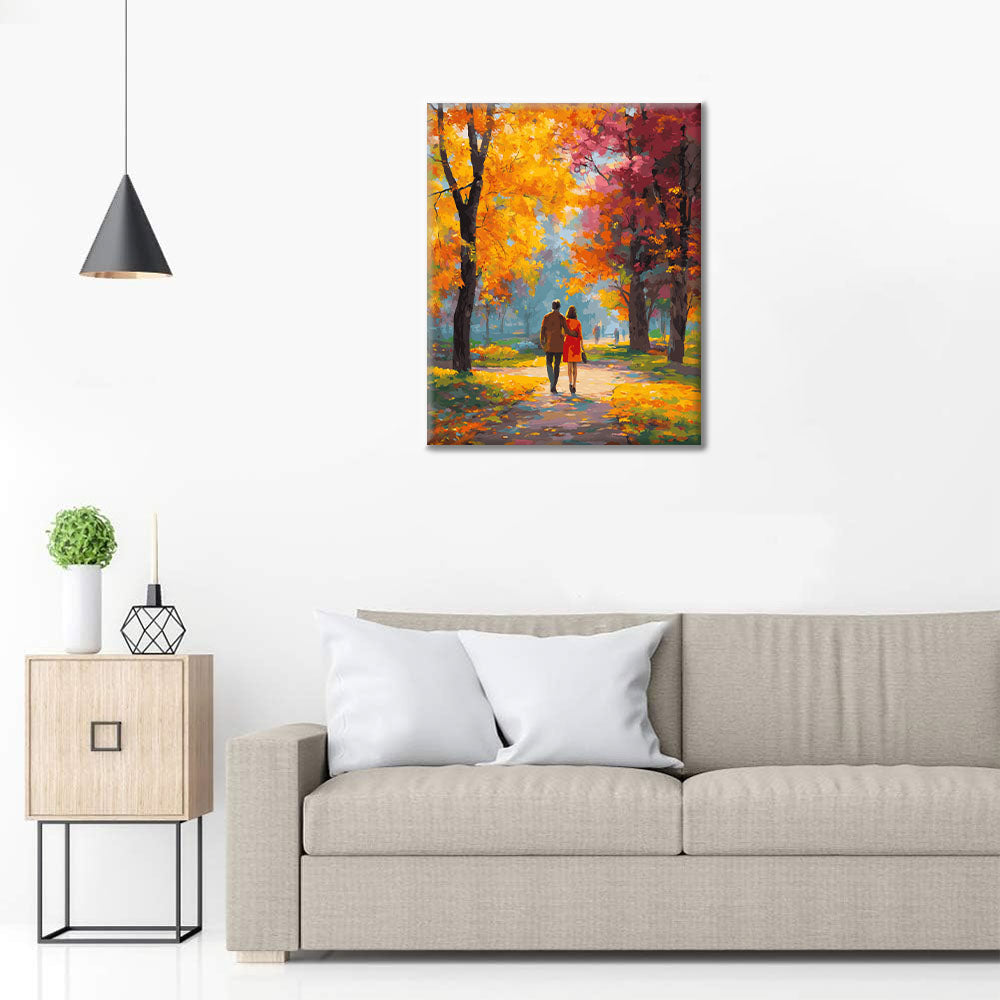 Día romántico de otoño - Pintar por números