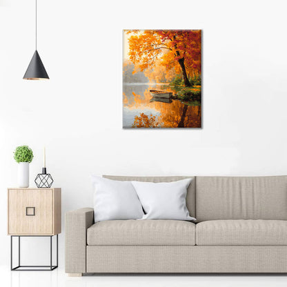 Barco otoñal sereno - Pintar por números